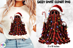 Christmas Ghost PNG Plaid Holiday Halloween Clipart Product Image 1