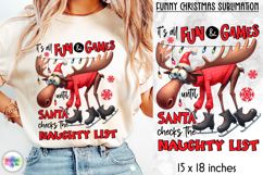 Funny Christmas Sublimation, Funny Naughty List Design Product Image 1