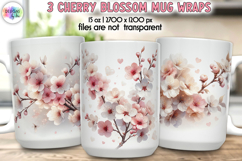 Cherry Blossom Mug Wrap, Sakura Floral Spring Mug Designs Product Image 1