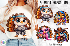 Funny Turkey PNG, Cute Thanksgiving Sublimation Product Image 1