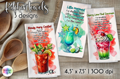 Cocktail Recipe Kitchen Towel, Recipe Dish Towel, Party PNG Product Image 1
