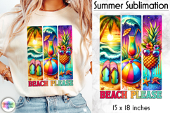 Tropical Summer Sublimation, Summer Vibes PNG, Sunset Print Product Image 1