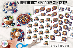 Blueberry Granola Bowl Sticker, Blueberry Breakfast Sticker Product Image 1
