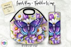 Butterfly with Flowers Lunch Bag Sublimation, Spring Flowers Product Image 1