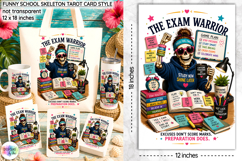Funny School Skeleton Tarot Card PNG, The Exam Warrior Product Image 1