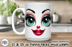 Funny Face Mug Wrap, Sarcastic Coffee Mug Wrap, Grumpy Face Product Image 1