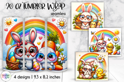 Cute Easter Animal Tumbler Wraps, 20oz Tumbler Sublimation Product Image 1