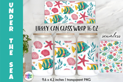Beach Ocean Libbey Glass Wrap PNG 16oz Sublimation Product Image 9