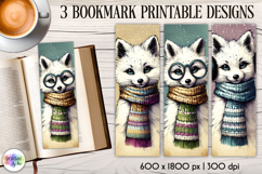 Vintage Winter Animals Bookmarks, Cute Retro Animal Bookmark Product Image 1