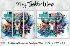 Positive Affirmation Tumbler Wrap Bundle, Bull Skull Tumbler Product Image 9