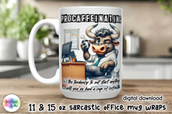 Sarcastic Office Mug Wrap, Funny Office Worker Mug Design Product Image 1