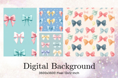 Bow Ribbon Background Bow Digital Paper Pattern Wallpaper_8 Product Image 1