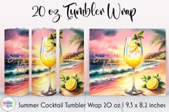 Summer Cocktail Tumbler Wrap, Tropical Summer, Summer Vibes Product Image 1