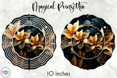 Golden Poinsettia Wind Spinner | Christmas Wind Spinner PNG Product Image 1