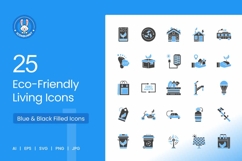 Eco-Friendly Living Green &amp; Black Icons Product Image 1