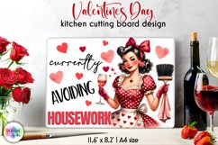 Retro Pin Up Valentines Cutting Board | Vintage Housewife Product Image 1