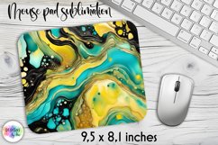 Abstract Fluid Art Mouse Pad, Marble Texture Mouse Pad Print Product Image 1