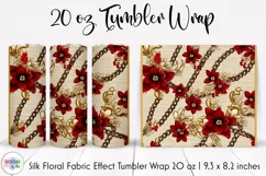 Floral Tumbler Wrap | Elegant Floral Silk Fabric Texture Product Image 1