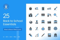 Back to School Essentials Blue &amp; Black Icons Product Image 1