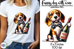 Funny Dog Sublimation, Make Time For Wine Funny Print Product Image 1