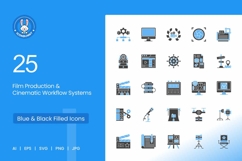 Film Production &amp; Cinematic Workflow Systems Icons Product Image 1