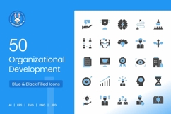 Organizational Development Blue &amp; Black Icons Product Image 1