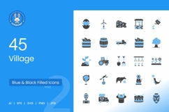 Village Blue &amp; Black Icons Product Image 1