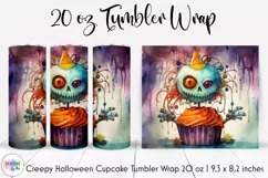 Halloween Voodoo Doll Cupcake Tumbler Wrap | Creepy Clown Product Image 1