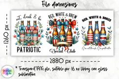 Patriotic Libbey Can Glass Wrap, 16 oz Can Glass Sublimation Product Image 2
