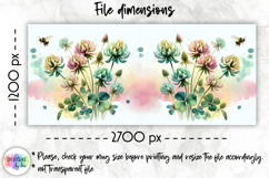 Lucky Clover St Patrick Mug Wrap, Watercolor Floral Shamrock Product Image 2