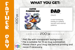 Funny Father Day Mug Wrap, Coffee Powered Dad Goose Mug Wrap Product Image 2