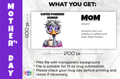Funny Mother Day Mug Wrap, Coffee Powered MOM Sarcastic PNG Product Image 2