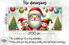 Cute Christmas Mug Wrap, Santa Claus Mug Wrap PNG, !5 oz Mug Product Image 2