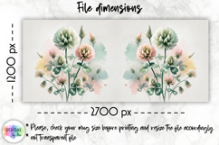 Lucky Clover St Patrick Mug Wrap, Watercolor Floral Shamrock Product Image 3