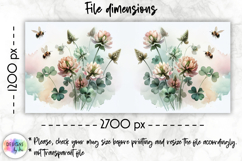 Lucky Clover St Patrick Mug Wrap, Watercolor Floral Shamrock Product Image 4