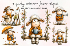 Quirky Autumn Farm Clipart PNG Product Image 1
