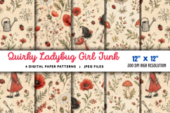 Quirky Ladybug Girl Junk Journal JPG Product Image 1
