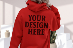 Red Gildan 18500 Hoodie Mockup, Unisex Sweatshirt Mockup Product Image 1