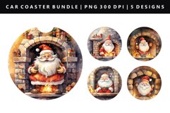 Funny Santa Keychain And Car Coaster Sublimation Design Product Image 1