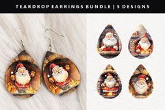 Funny Santa Teardrop Earring Sublimation PNG Bundle Product Image 9