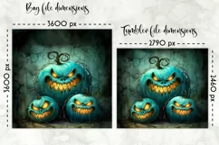 Halloween Lunch Bag Sublimation | Creepy Vintage Pumpkins Product Image 2