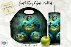 Halloween Lunch Bag Sublimation | Creepy Vintage Pumpkins Product Image 1