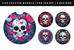 Skull Keychain And Car Coaster Sublimation Design Product Image 1