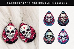 Skull Teardrop Earring Sublimation PNG Bundle Product Image 9