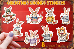Cute christmas deer and bunny Stickers | animal Stickers Product Image 1