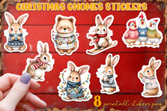 Cute christmas deer and bunny Stickers | animal Stickers Product Image 1
