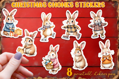 Cute christmas deer and bunny Stickers | animal Stickers Product Image 1