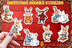 Cute christmas deer and bunny Stickers | animal Stickers Product Image 1