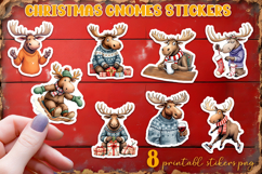 Cute christmas deer and bunny Stickers | animal Stickers Product Image 1