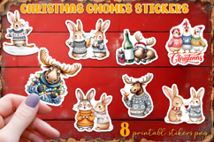 Cute christmas deer and bunny Stickers | animal Stickers Product Image 1